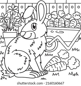 Rabbit Coloring Page for Kids
