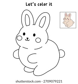 Dibujos para colorear de conejo para niños. Trazo y color Conejo. Dibujo para colorear de conejo. Página para colorear de conejo animal para niños actividad imprimible.