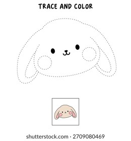 Dibujos para colorear de conejo para niños. Trazo y color Conejo. Dibujo para colorear de conejo. Página para colorear de conejo animal para niños actividad imprimible.
