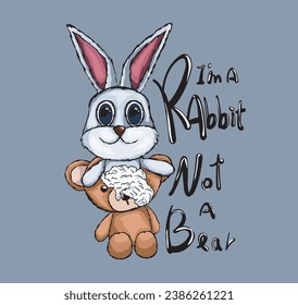 
rabbit coming out of teddy bear clothes