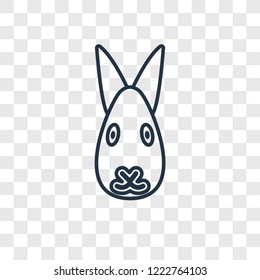 Rabbit concept vector linear icon isolated on transparent background, Rabbit concept transparency concept in outline style