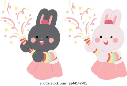 rabbit, congratulations rabbit, Rabbit in Hanbok
