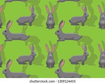 Rabbit Continental Giant Cartoon Background Seamless Wallpaper