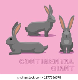 Rabbit Continental Giant Cartoon Vector Illustration