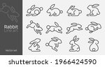 Rabbit continuous line art vector illustration. Mono line design style