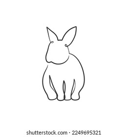 Rabbit continuous one line art drawing, Cute rabbit line art, Easter bunny