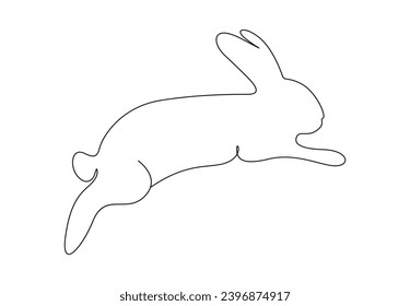 Rabbit continuous one line drawing vector illustration. Premium vector. 