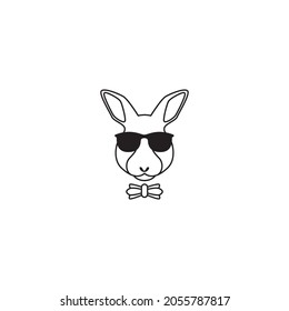 RABBIT  COOL  LOGO  LINE  VECTOR  ILLUSTRATION