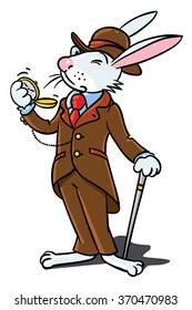 Rabbit in the costume of a gentleman
