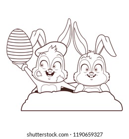 Rabbit couple cartoons