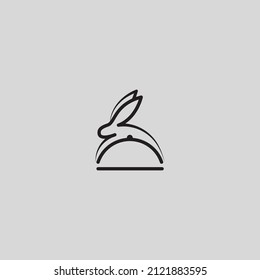 rabbit and cover food design illustration