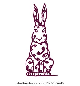 Rabbit covered with phone graphic pattern