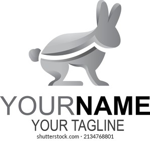 Rabbit creative illustration logo icon design