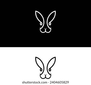 Rabbit creative logo art design
