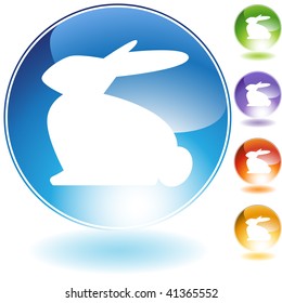 Rabbit crystal icon isolated on a white background.