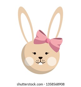 Rabbit cute animal head