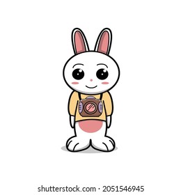rabbit cute cartoon character vector illustration  design