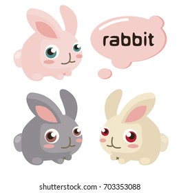 rabbit cute cartoon design, vector illustration.