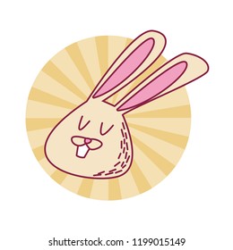 rabbit cute cartoon round icon