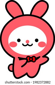 Rabbit cute character illustration material