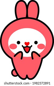 Rabbit cute character illustration material