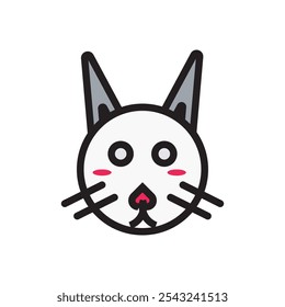 Rabbit cute character vector design illustration, isolated on white background. 