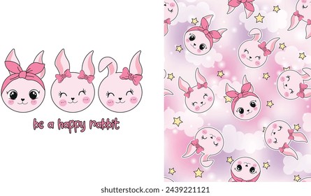 RABBIT CUTE GIRL TEXTURE SLEEP 