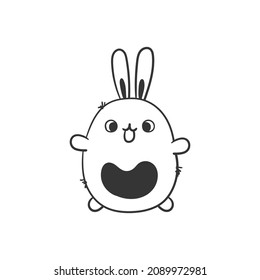 Rabbit. Cute hand-drawn rabbit. Sketch drawing for design. Vector image