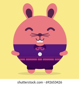 Rabbit Cute Illustration. Bunny Vector Icon