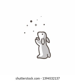rabbit cute logo template vector