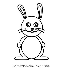 Rabbit cute pet graphic design, vector illustration isolated icon.