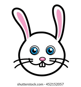 Rabbit cute pet graphic design, vector illustration isolated icon.