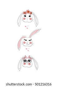 rabbit, cute rabbit, T-shirt Graphics, romantic rabbit