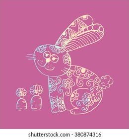 Rabbit. Decorative style illustration.