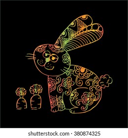 Rabbit. Decorative style illustration.