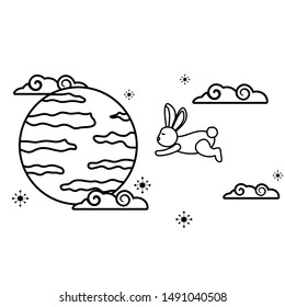 Rabbit design, Mid autumn festival china oriental celebration and traditional theme Vector illustration
