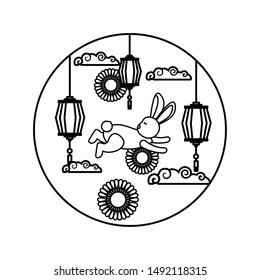 Rabbit design, Mid autumn festival china oriental celebration and traditional theme Vector illustration