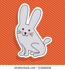rabbit design over lineal background vector illustration 