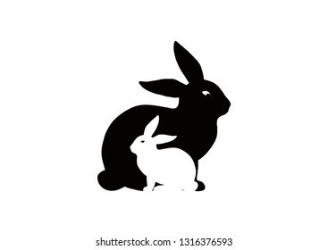 Rabbit design silhouette