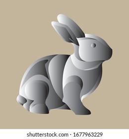 Rabbit design with silver color concept