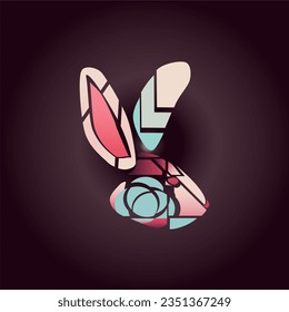 Rabbit designed with abstract geometry