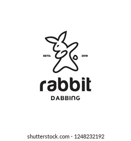 Rabbit Doing Dabbing Dance Move Logo Stock Vector (Royalty Free ...