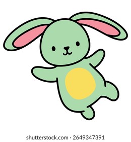 rabbit doll for kid toy hobby flat color vector illustration template design