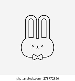 rabbit doll line icon