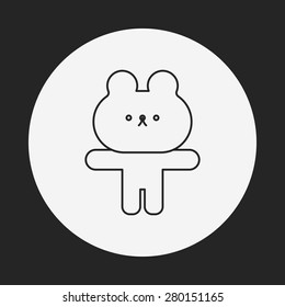 rabbit doll line icon