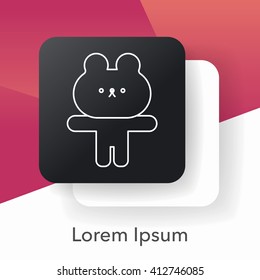rabbit doll line icon