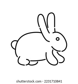 Rabbit doodle icon. Hand drawn black sketch. Vector Illustration.