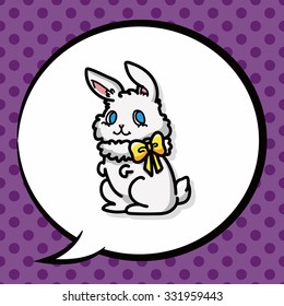 rabbit doodle, speech bubble