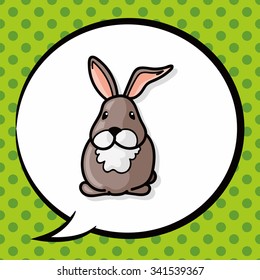 rabbit doodle, speech bubble