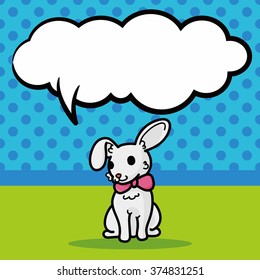 rabbit doodle, speech bubble